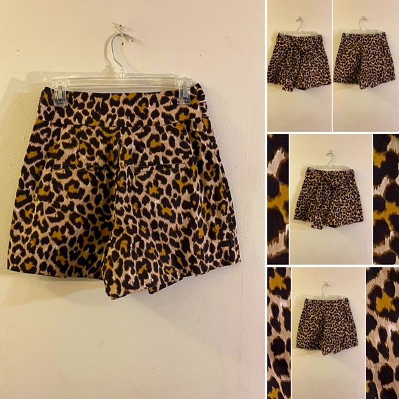 J. Crew Leopard Print Tie Bow High Waist Shorts - Picture 7 of 13